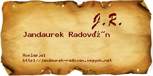 Jandaurek Radován névjegykártya